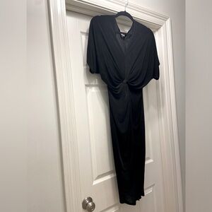 Floerns black midi dress